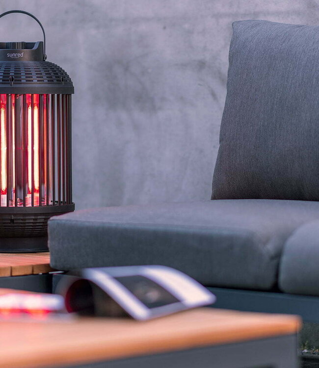 SUNRED Terrasverwarmer Indox Donker Tafelmodel Zwart 1200 Watt