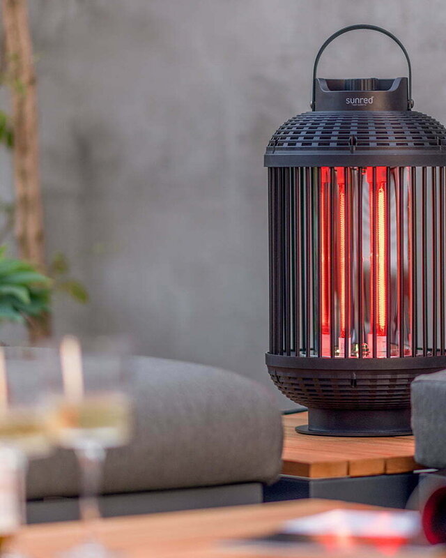 SUNRED Terrasverwarmer Indox Donker Tafelmodel Zwart 1200 Watt