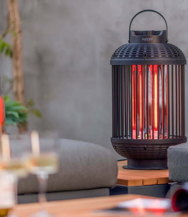 SUNRED Terrasverwarmer Indox Donker Tafelmodel Zwart 1200 Watt