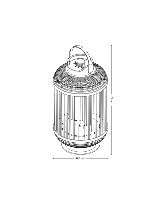 SUNRED Terrasverwarmer Indox Donker Tafelmodel Zwart 1200 Watt