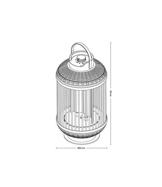 SUNRED Terrasverwarmer Indox Donker Tafelmodel Zwart 1200 Watt