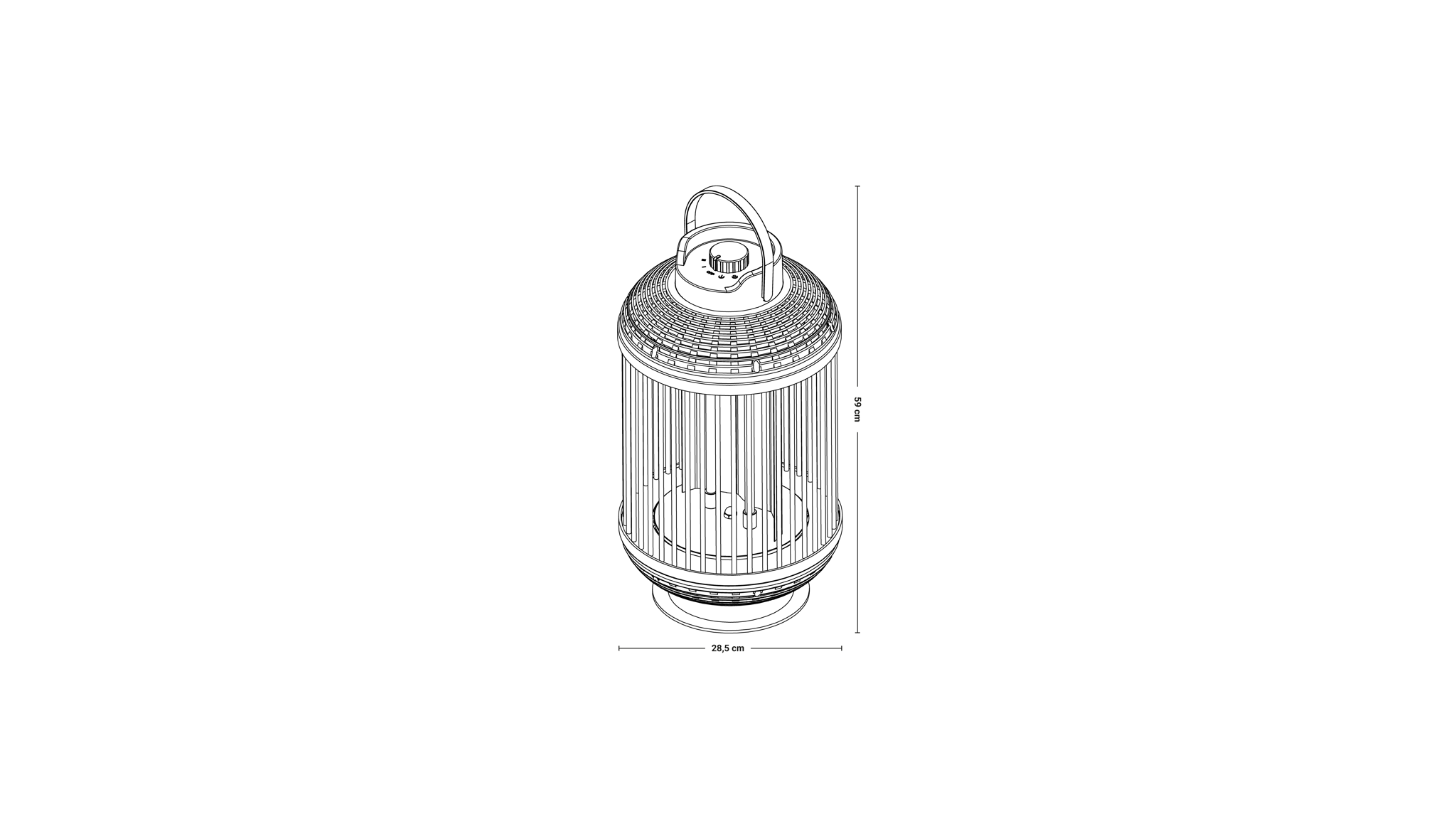SUNRED Terrasverwarmer Indox Donker Tafelmodel Zwart 1200 Watt