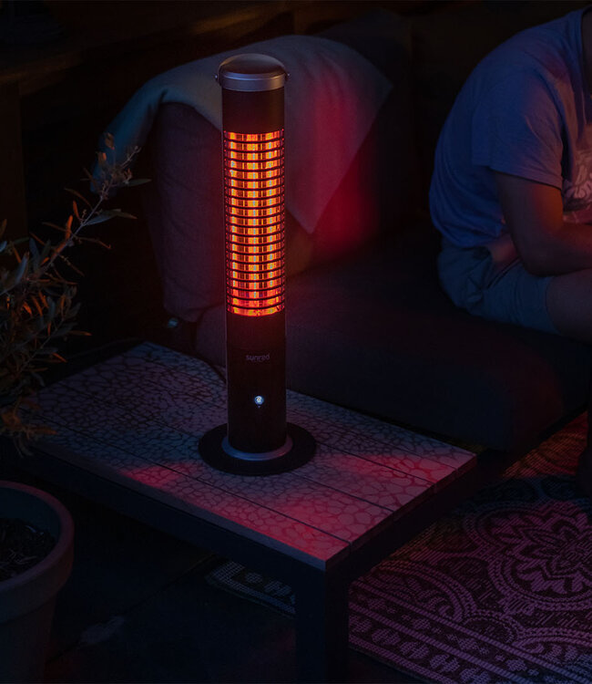 SUNRED Terrasverwarmer Apollo Ultra Slim tafel zwart 1200 watt