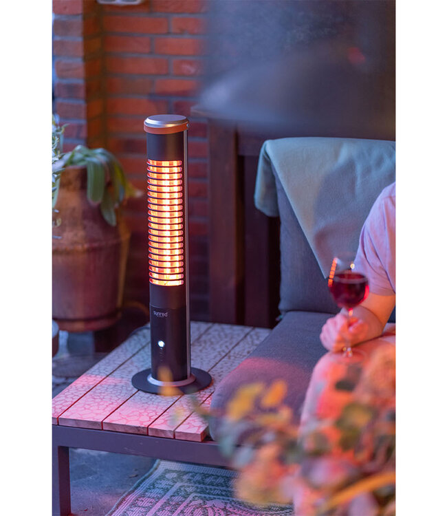 SUNRED Terrasverwarmer Apollo Ultra Slim tafel zwart 1200 watt
