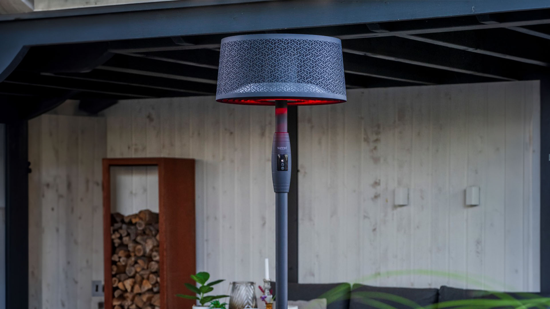SUNRED Terrasverwarmer Moderna Artix Ultra Slim Staand Zwart 2000 watt