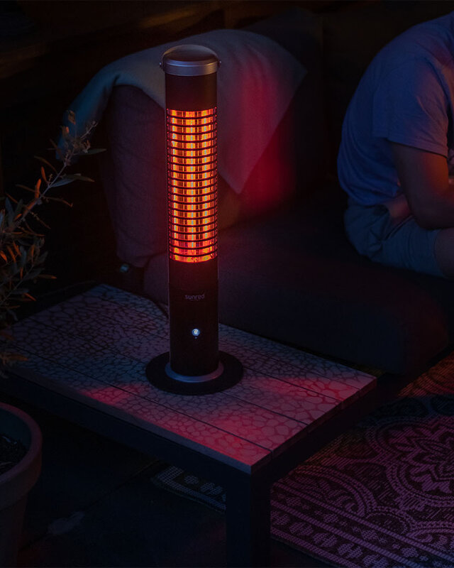 SUNRED Terrasverwarmer Apollo Ultra Slim tafel zwart 1200 watt