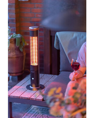 SUNRED Terrasverwarmer Apollo Ultra Slim tafel zwart 1200 watt