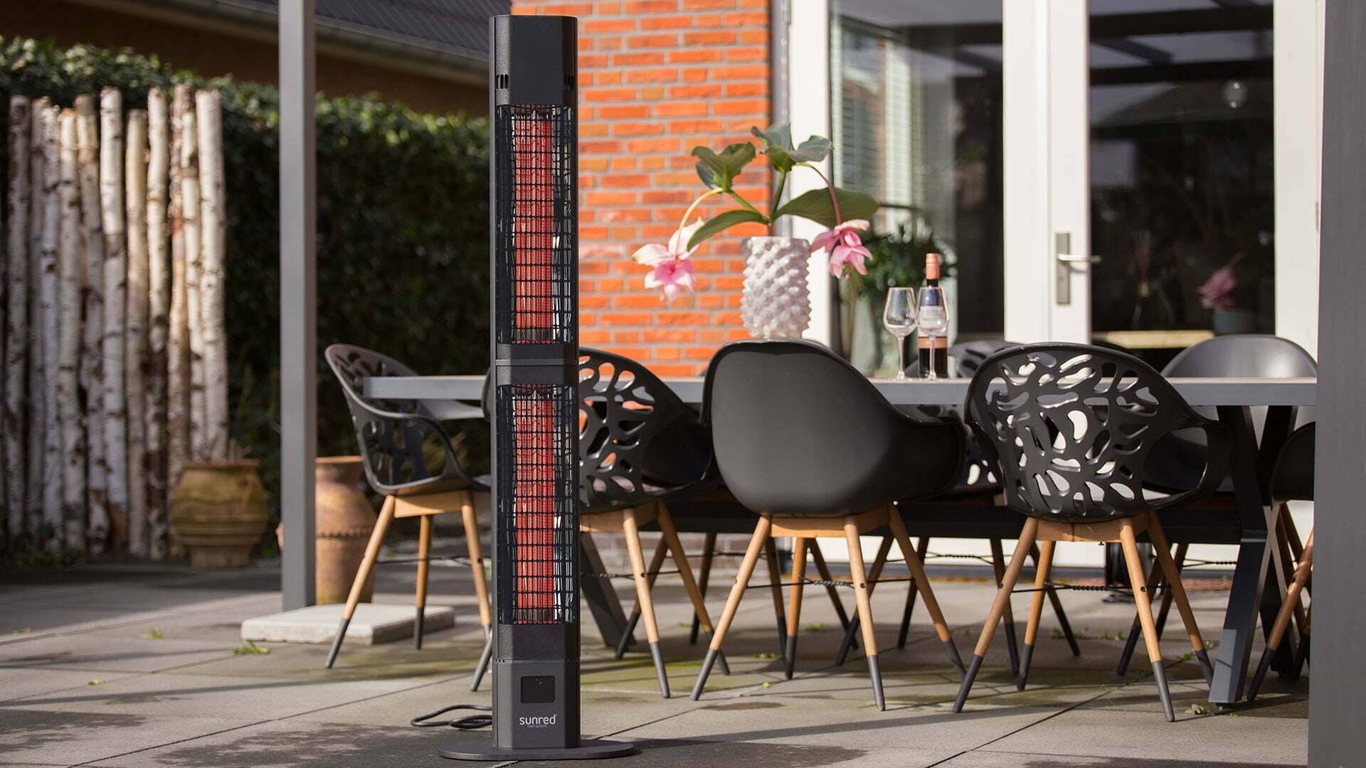 SUNRED Valencia Lounge Donker Staand Zwart 3000 Watt