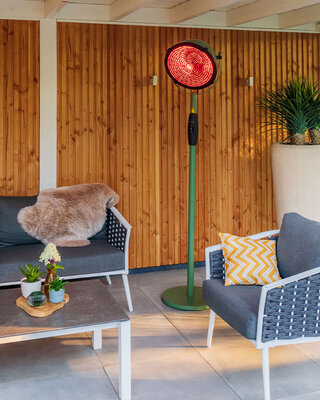 SUNRED Terrasverwarmer Indus Ultra Slim Staand Jadegroen 2100 Watt