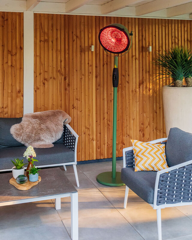 SUNRED Terrasverwarmer Indus Ultra Slim Staand Jadegroen 2100 Watt