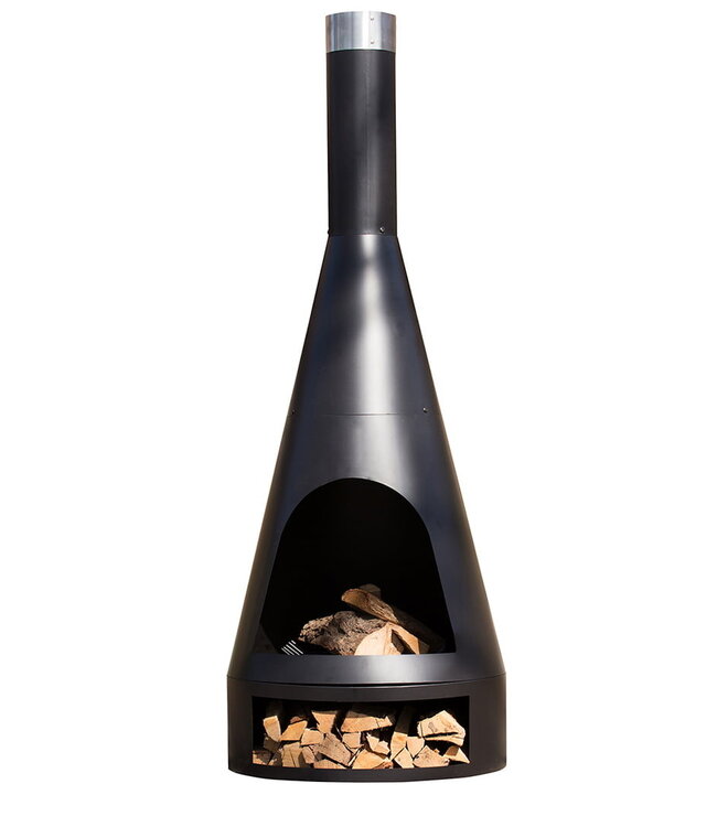 Redfire Kingston Grote Zwarte Vuurhaard H162 x D55 Cm