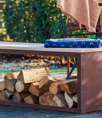 Redfire Tyr Handgemaakt Houtopslagbank 120 cm Roest