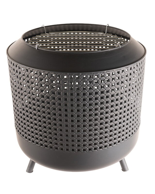 Redfire Midland vuurkorf met BBQ-grill, zwart