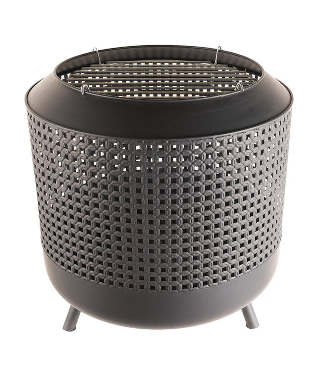 Redfire Midland vuurkorf met BBQ-grill, zwart