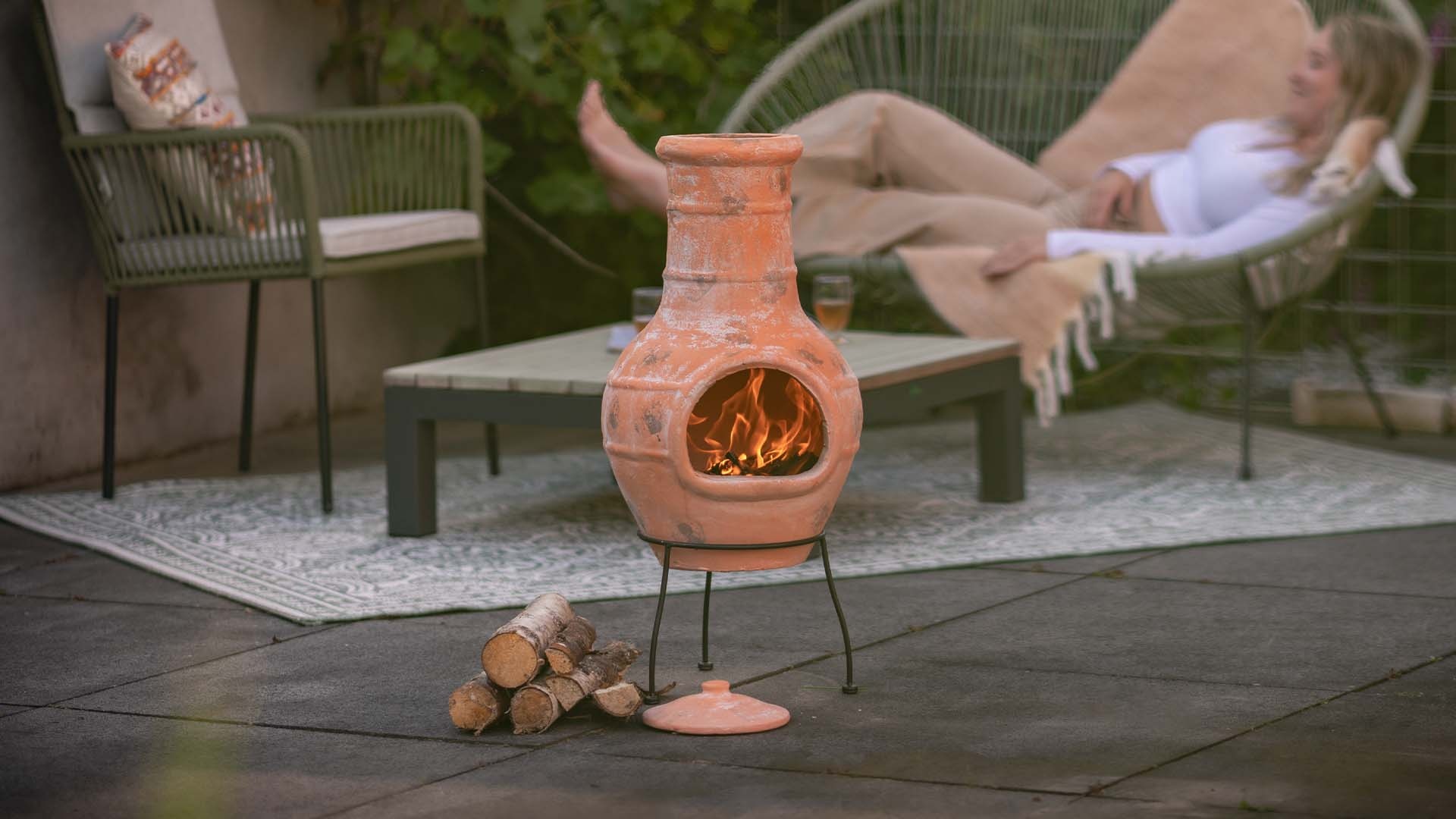 Redfire Chimenea Lima Kleihaard beige H85 x D36 Cm