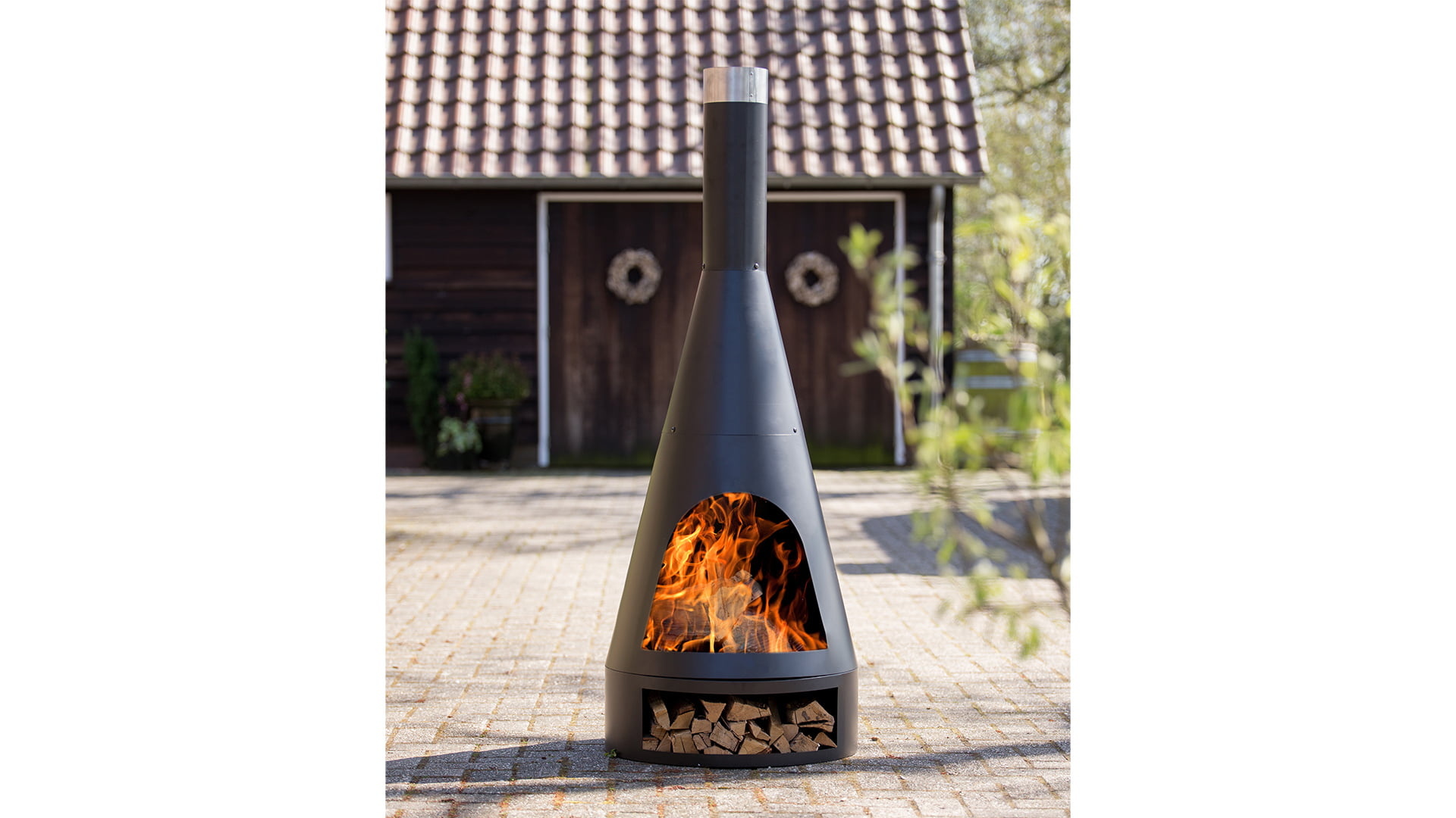 Redfire Kingston Grote Zwarte Vuurhaard H162 x D55 Cm