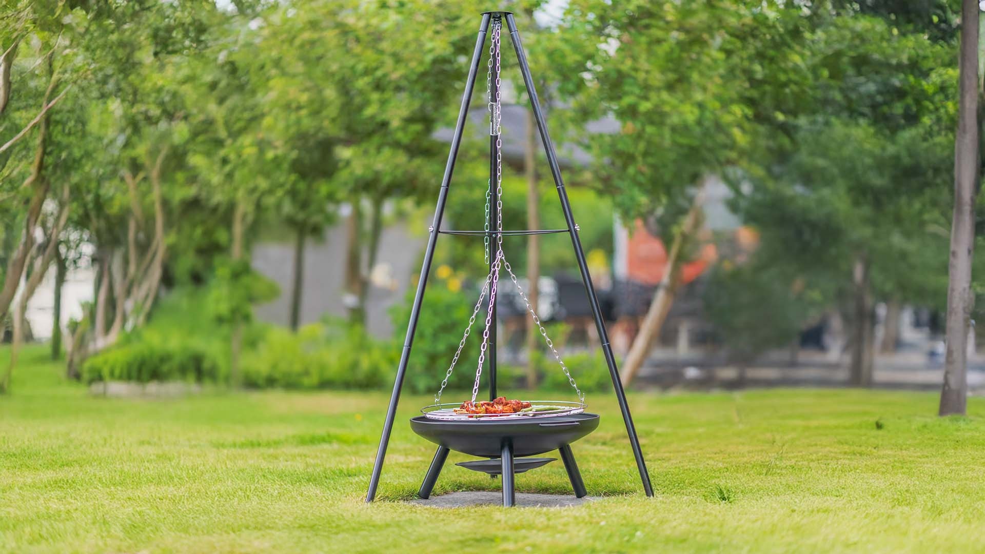 Redfire El Paso Barbecuedriepoot Zwart/Zilver H172 x B108 Cm