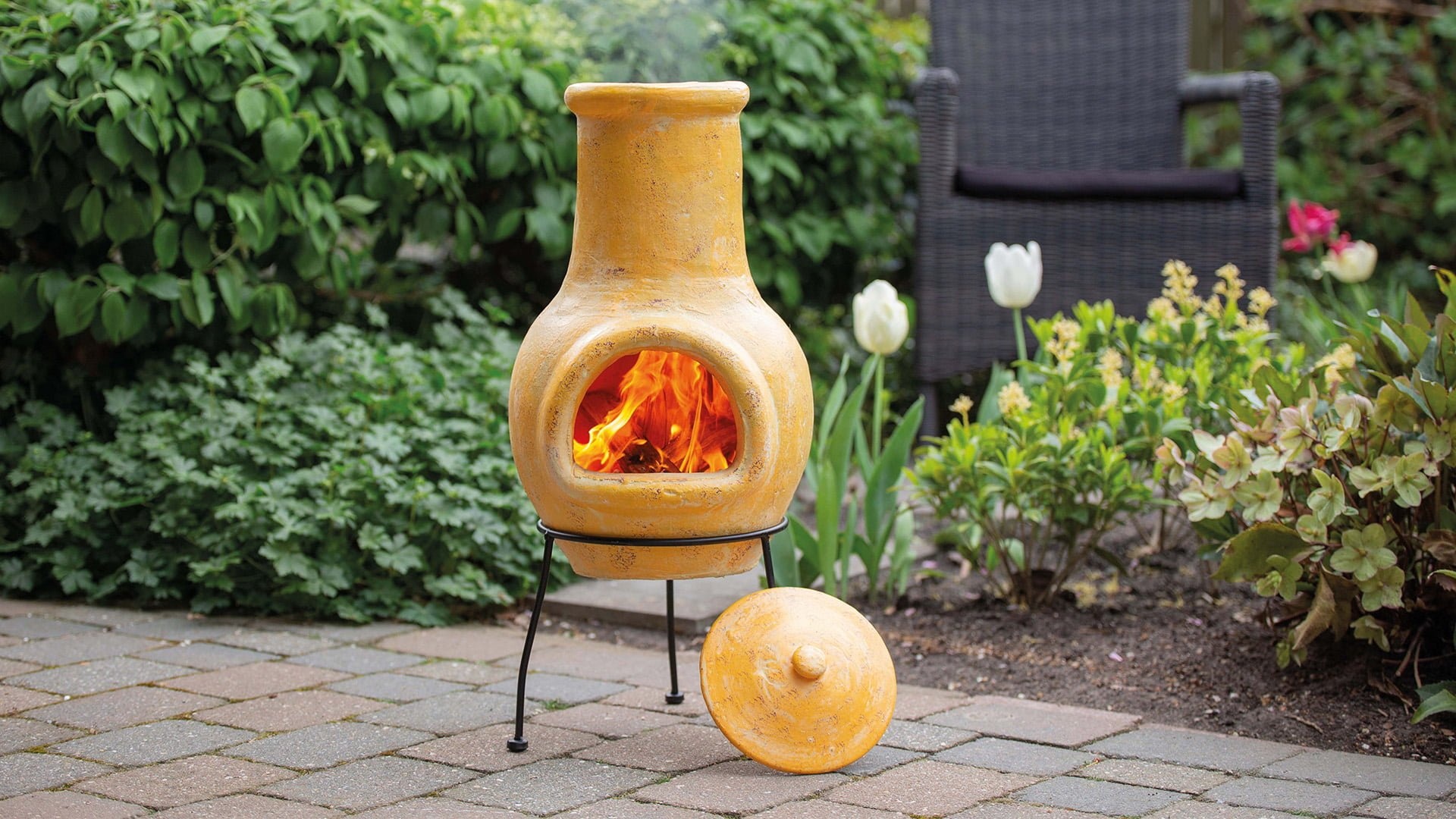 Redfire Tuinhaard Tampico Kleihaard Geel H68 x D31 Cm