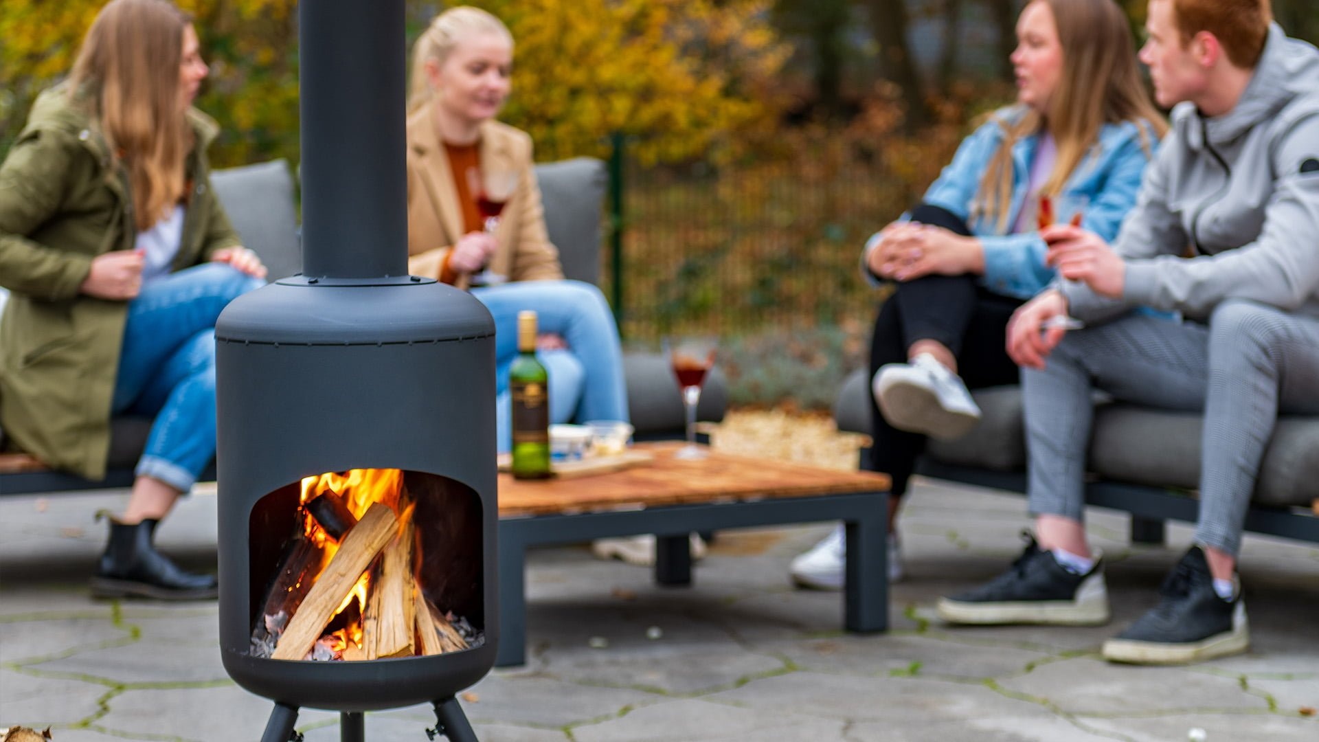Redfire Fuego Kleine Zwarte Vuurhaard H115 x D30 Cm