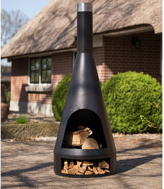 Redfire Kingston Grote Zwarte Vuurhaard H162 x D55 Cm