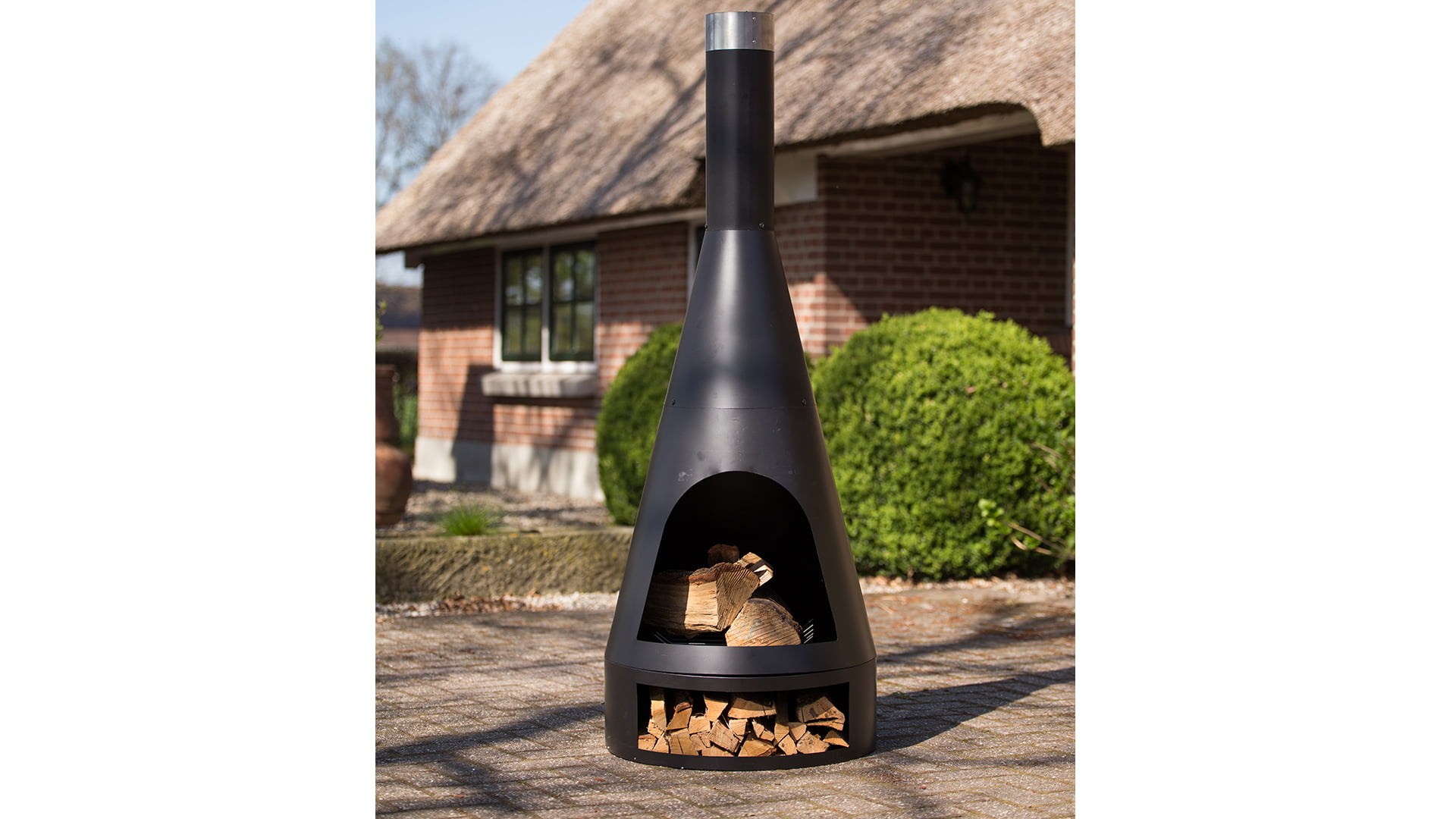 Redfire Kingston Grote Zwarte Vuurhaard H162 x D55 Cm