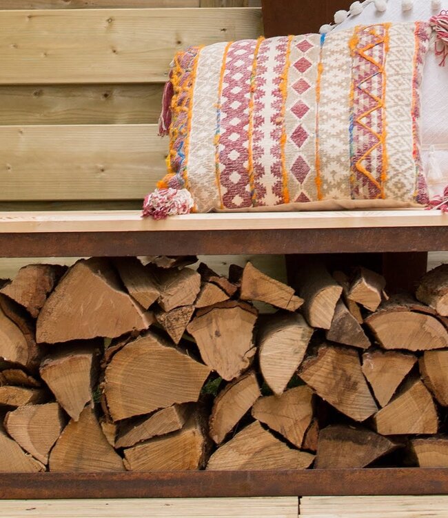 Redfire Tyr Handgemaakt Houtopslagbank 120 cm Roest