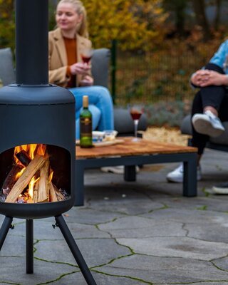 Redfire Fuego Kleine Zwarte Vuurhaard H115 x D30 Cm
