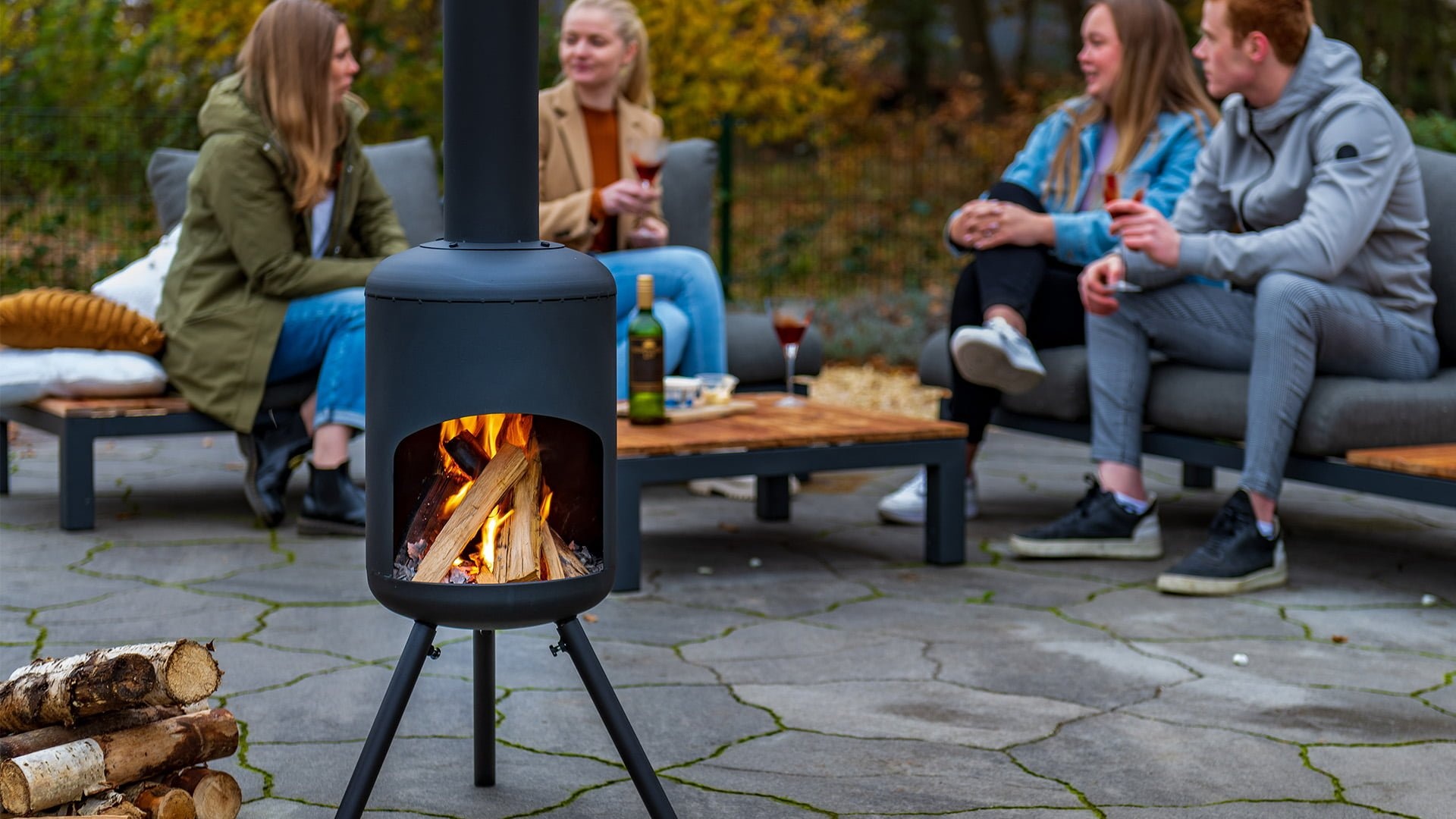 Redfire Fuego Kleine Zwarte Vuurhaard H115 x D30 Cm