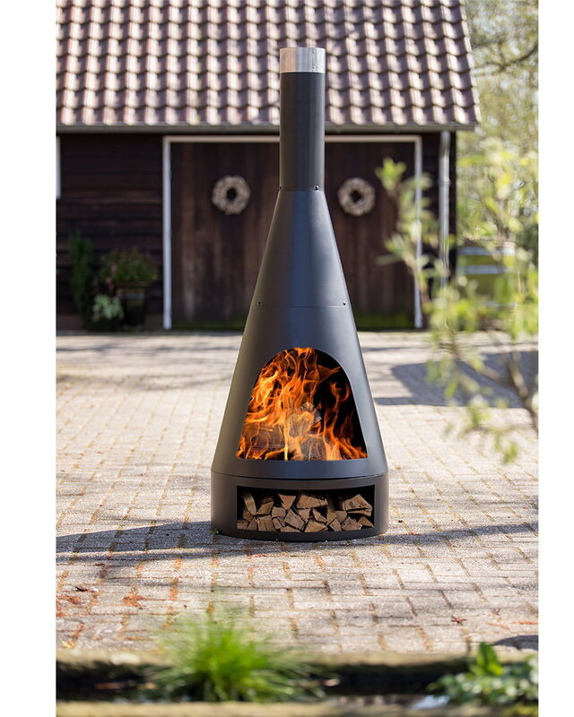 Redfire Kingston Vuurhaard Middelgroot Zwart H120 x D44 Cm