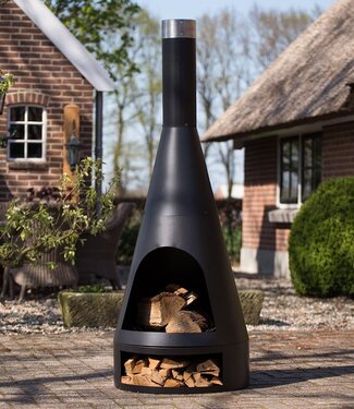 Redfire Kingston Grote Zwarte Vuurhaard H162 x D55 Cm