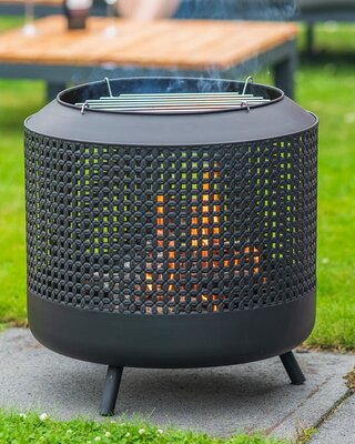 Redfire Midland vuurkorf met BBQ-grill, zwart