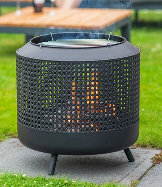 Redfire Midland vuurkorf met BBQ-grill, zwart