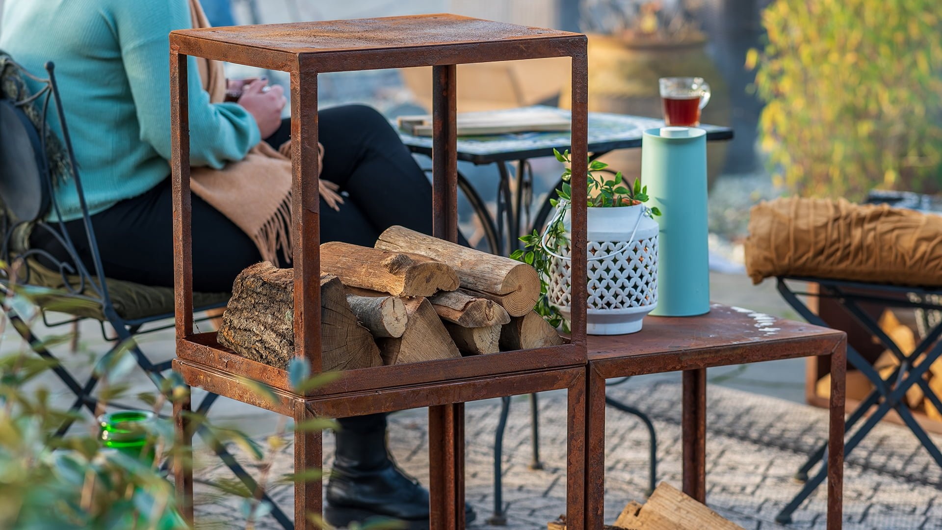 Redfire Hodr Handgemaakt Houtopslagbox 50 cm Roest