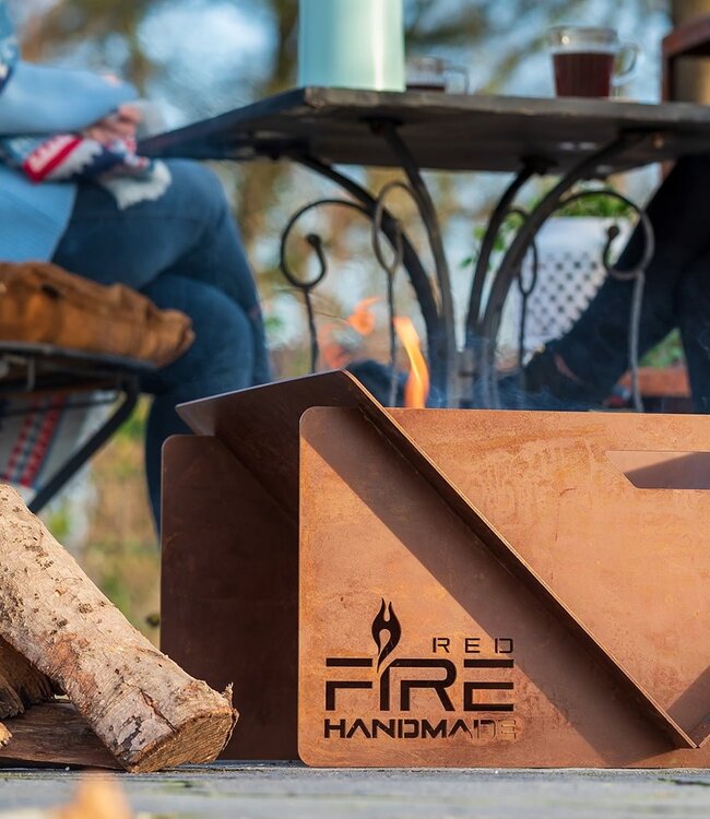 Redfire V Vuurschaal Handgemaakt Roest 67 x 60 x 33 cm