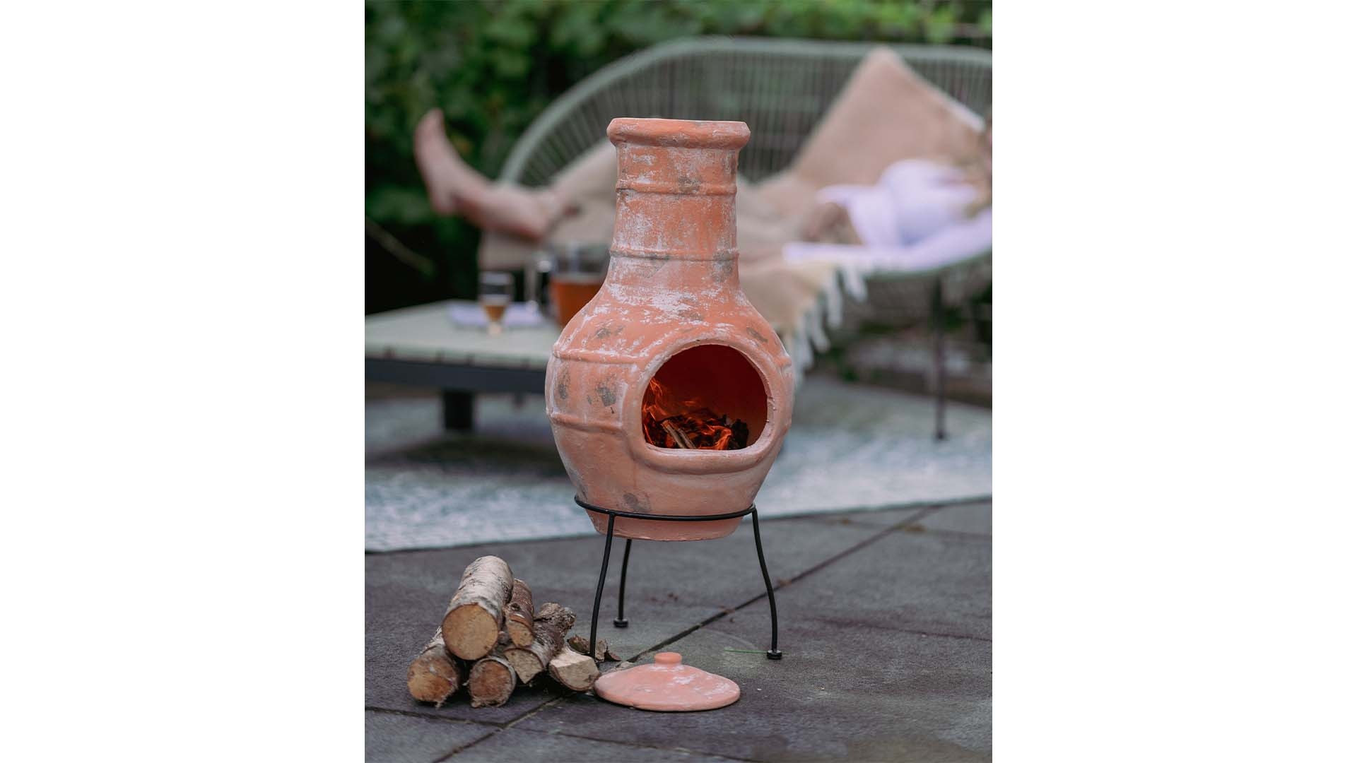Redfire Chimenea Lima Kleihaard beige H85 x D36 Cm