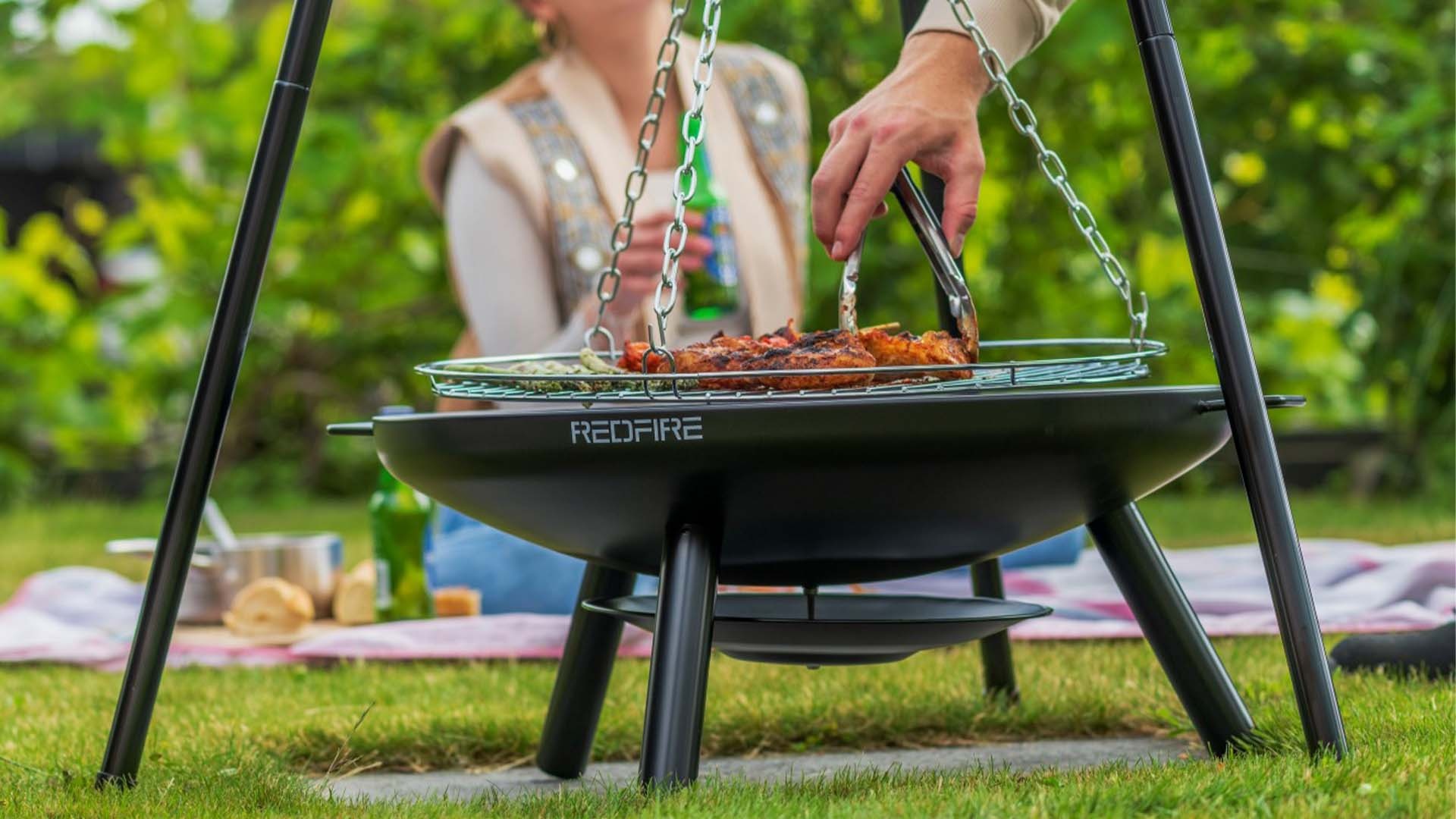 Redfire El Paso Barbecuedriepoot Zwart/Zilver H172 x B108 Cm