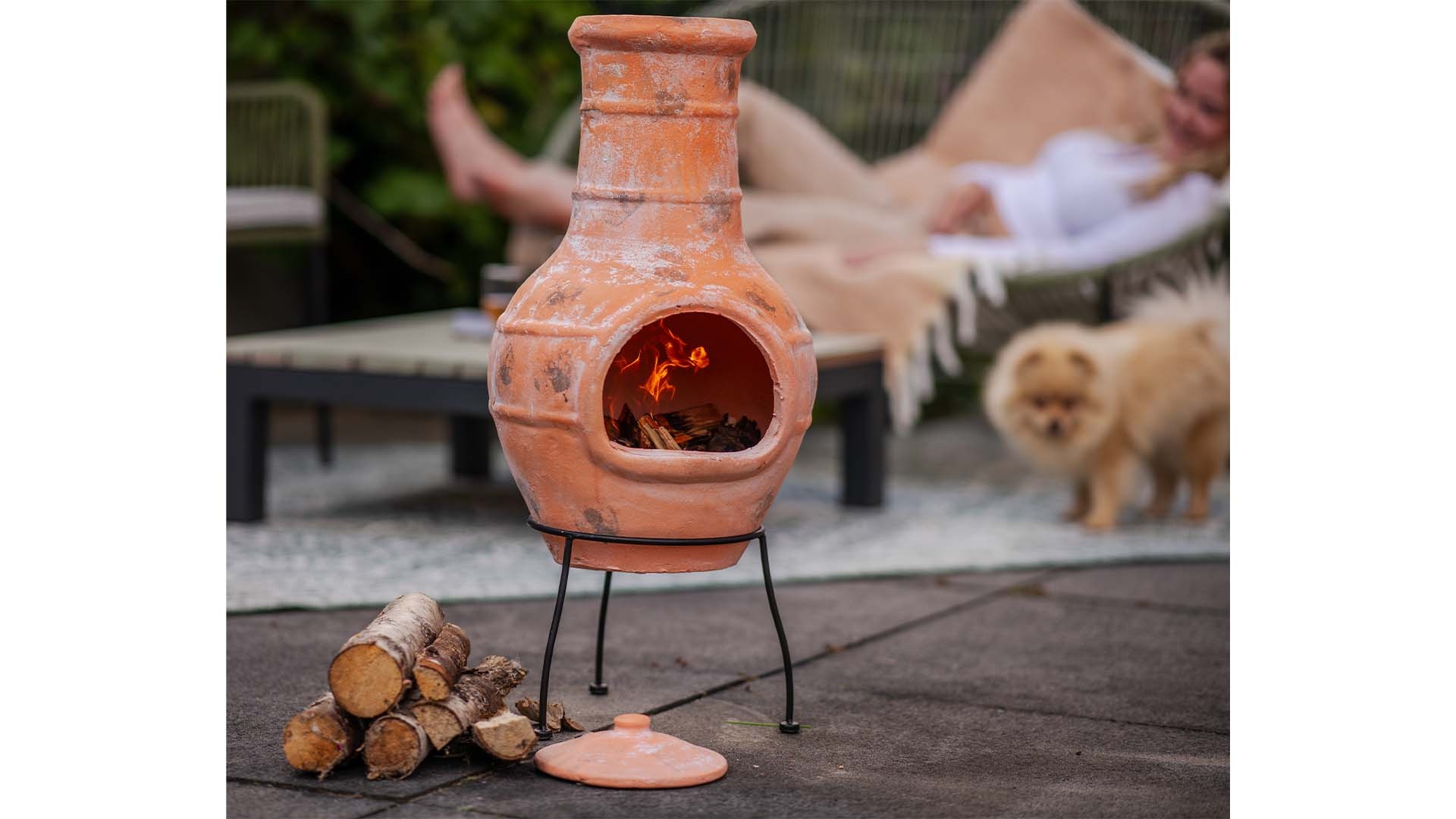 Redfire Chimenea Lima Kleihaard beige H85 x D36 Cm