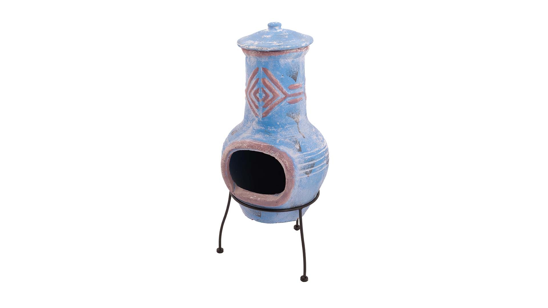 Redfire Chimenea Colima Kleihaard Blauw/Rood H68 x D31 Cm