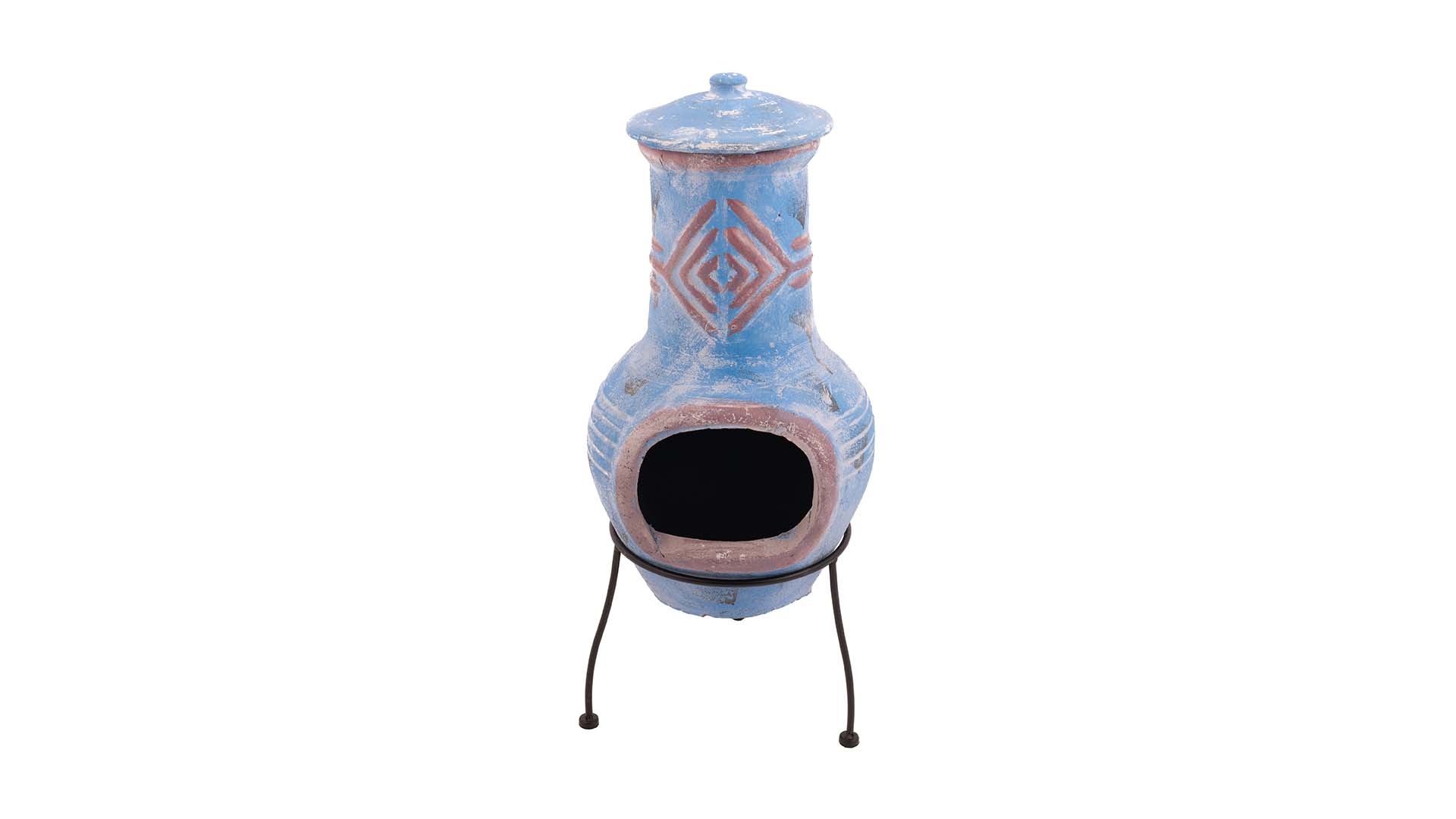 Redfire Chimenea Colima Kleihaard Blauw/Rood H68 x D31 Cm