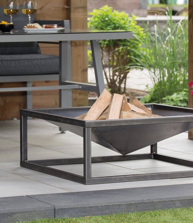 Redfire Tervo Vuurschaal Zwart/Industrieel 80 x 80 x 30 cm