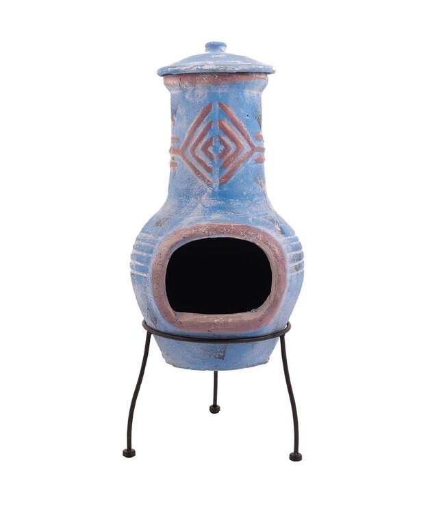 Redfire Chimenea Colima Kleihaard Blauw/Rood H68 x D31 Cm