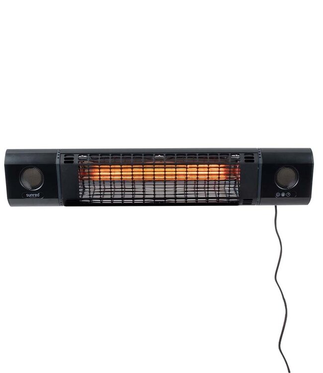 SUNRED Sun And Sound Ultra Wandmodel | Zwart | 2000 Watt