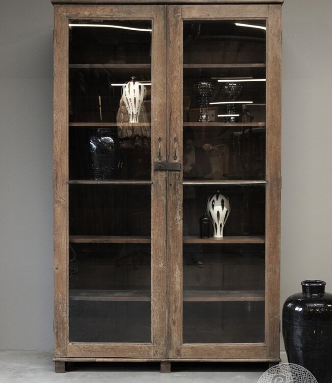 Be-Uniq Unieke Oude vitrinekast | India | H225xB139xD50 Cm