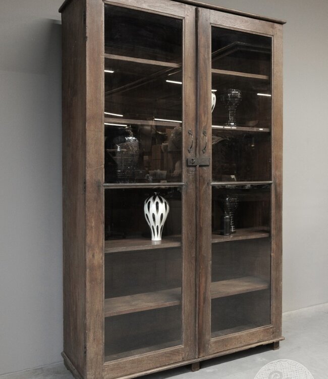 Be-Uniq Unieke Oude vitrinekast | India | H225xB138xD50 Cm