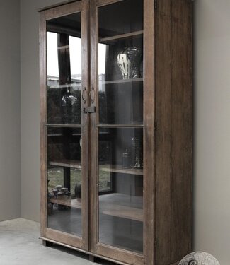 Be-Uniq Unieke Oude vitrinekast | India | H225xB138xD50 Cm