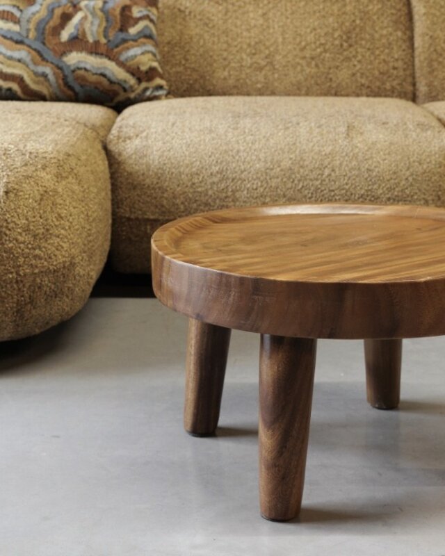 Be-Uniq Salontafels Kos Suar Rond Hout - 3 Maten (S, M, L)