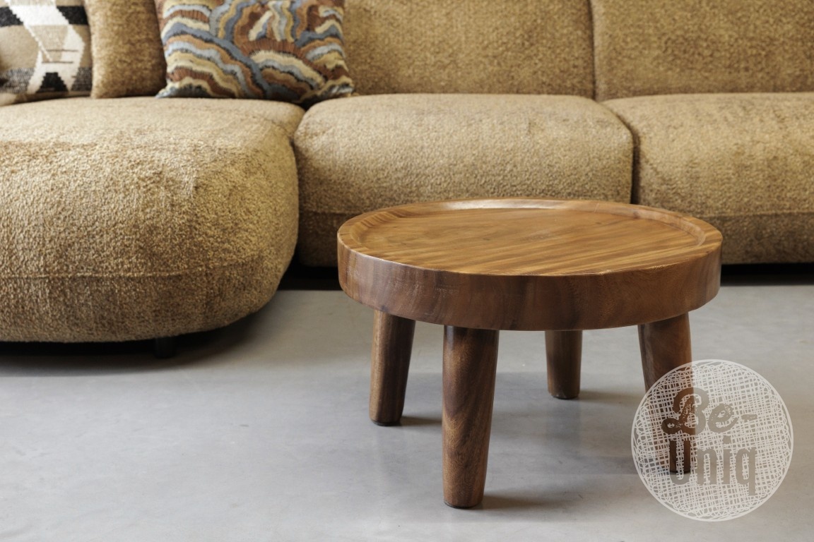 Be-Uniq Salontafels Kos Suar Rond Hout - 3 Maten (S, M, L)
