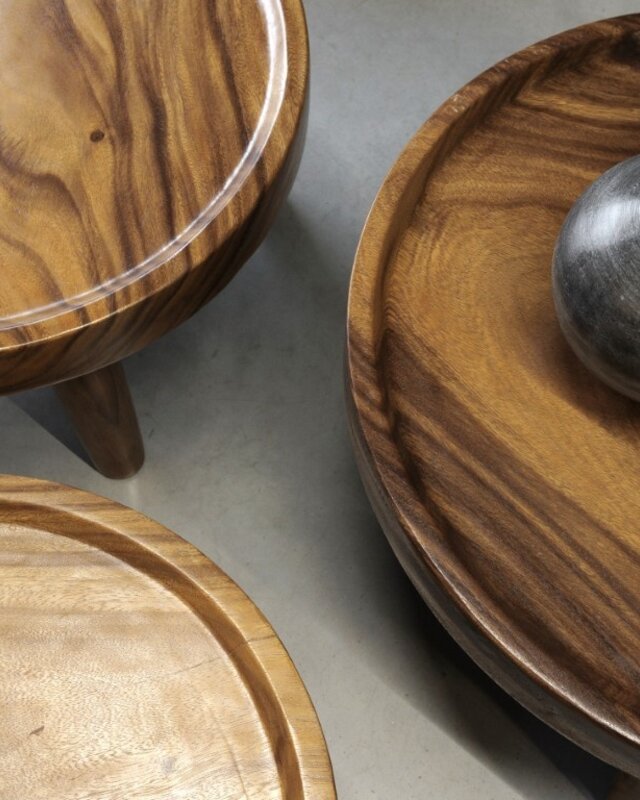 Be-Uniq Salontafels Kos Suar Rond Hout - 3 Maten (S, M, L)