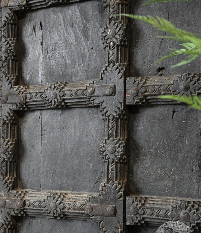 Be-Uniq Deur Oud Hout Indisch - Handgemaakt - H160xB81xD5 Cm