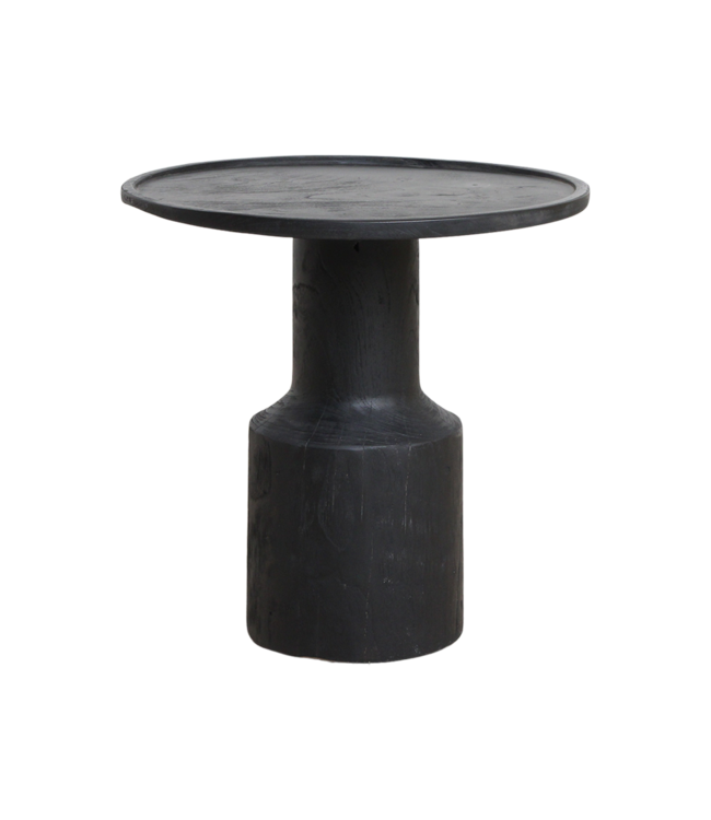 Raw Materials Amsterdam Nero teakhouten bijzettafel Midnight - zwart